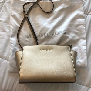 Michael Kors mini cross leather crossbody satchel